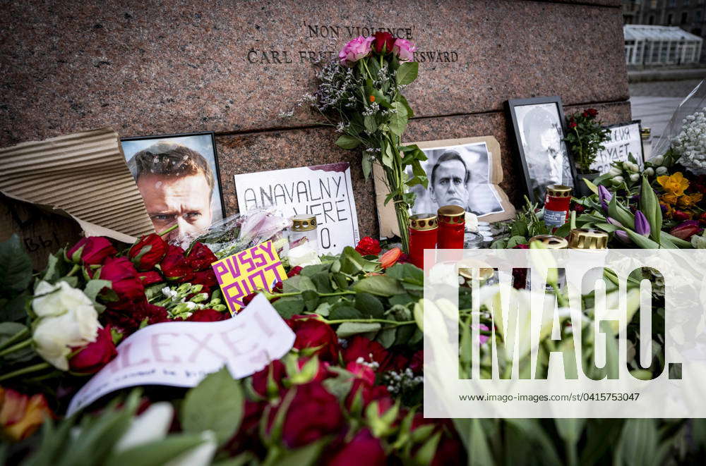 MALMÖ 2024 02 20 Flowers, candles and portraits of the dead at the ...