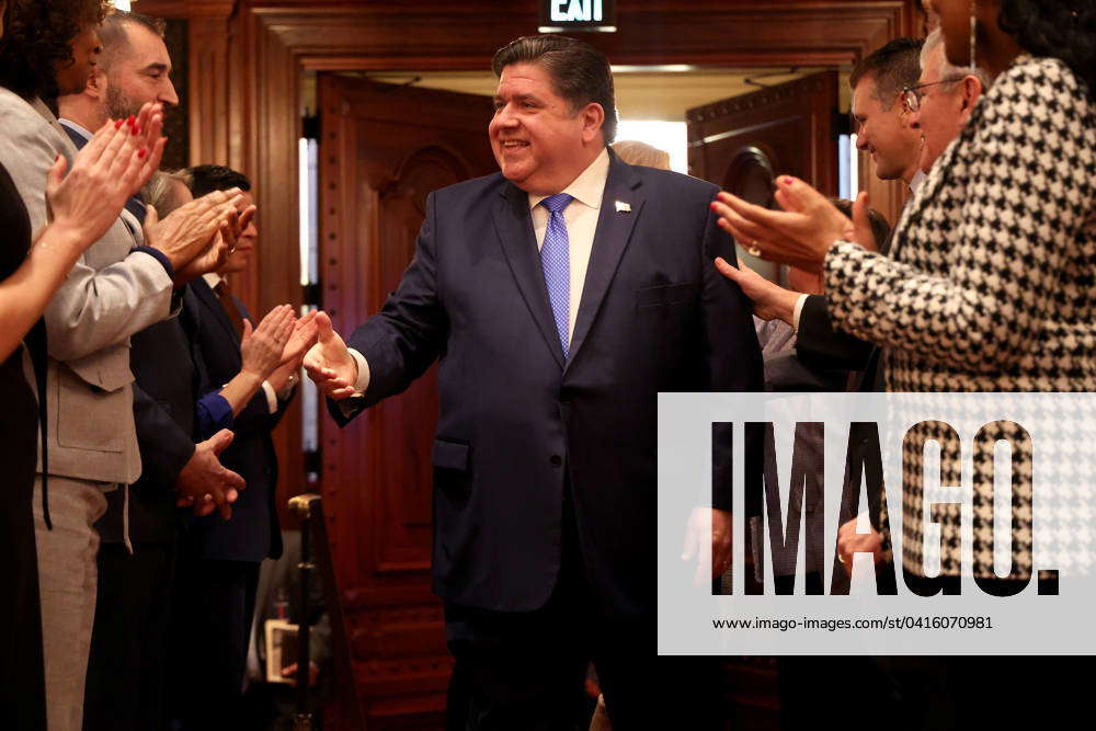 February 21, 2024, Springfield, IL, USA: Governor J.B. Pritzker Arrives ...