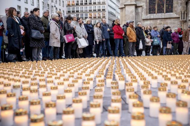 Vienna, Austria February 22, 2024 Sea of lights for the children in