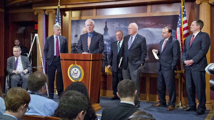 United States Senator John Cornyn (Republican of Texas) speaks after ...