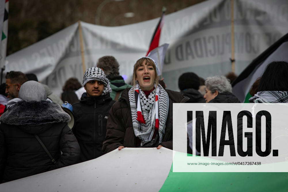 Pro Palestinian Demonstration In Madrid Spain 25 Feb 2024 A   M 