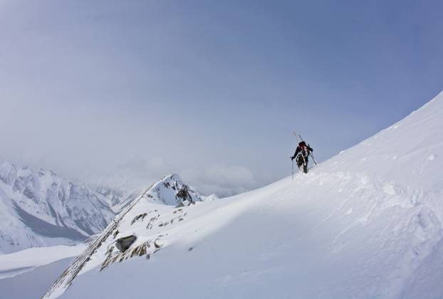 Skiing powder at Mica Heli Guides, Mica Creek, British Columbia, Canada