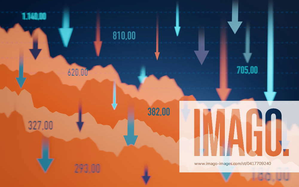 Falling charts and arrows down. Falling charts and arrows down, colored ...