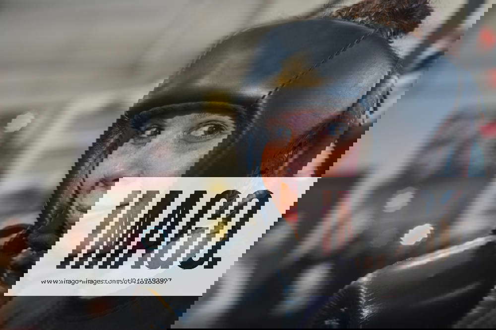 Young girls participating in a boxing clinic at the local gym Long