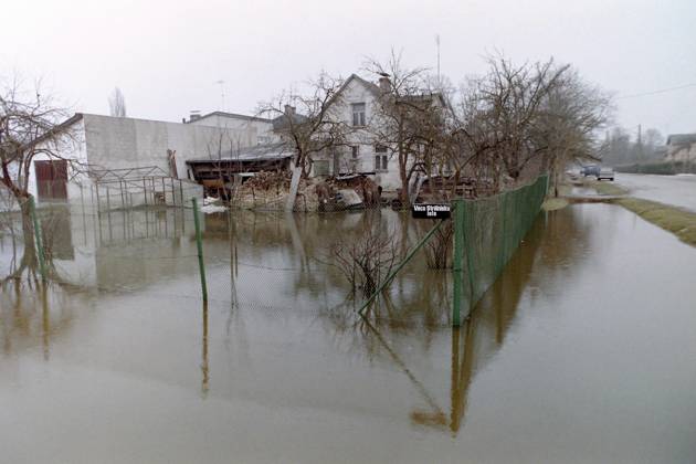 Flood in the Latvian city of Jelgava (photo