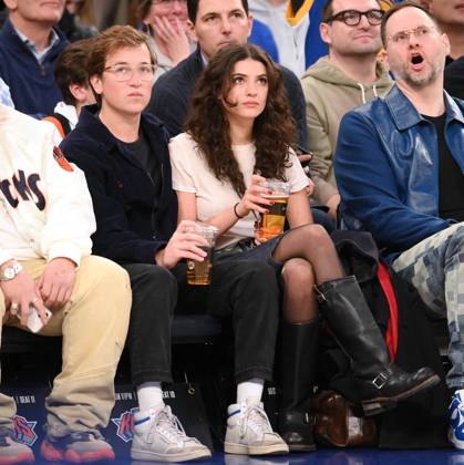 Celebrities at the Boston Celtics at the New York Knicks game Featuring ...