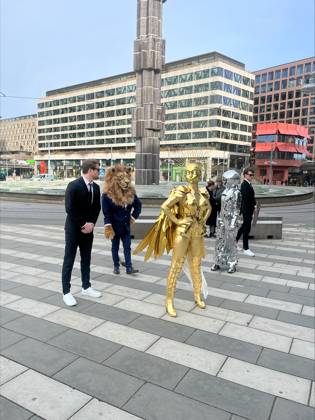 Some of the costumes for the season of the TV program Masked