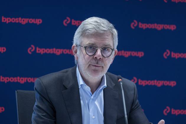 Bpost CFO Philippe Dartienne pictured during a press conference of ...