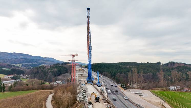 Westautobahn, A1, Aurachtalbruecke 11 03 2024, Aurachkirchen, AUT ...