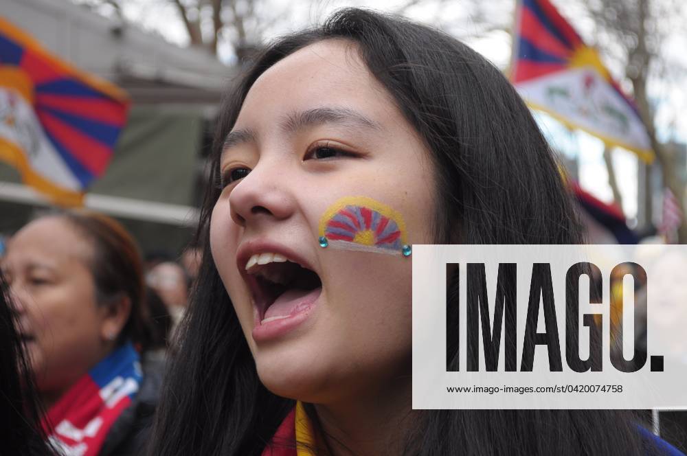 Tibetan Uprising Day Protest, New York City, US 10 March 2024 A pro