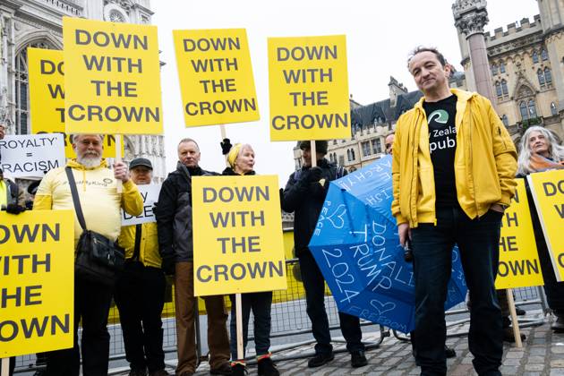 Anti Monarchy rally at Westminster Abbey in London - 11 Mar 2024 Anti ...