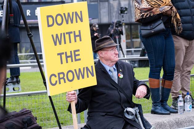 Anti Monarchy rally at Westminster Abbey in London - 11 Mar 2024 Anti ...