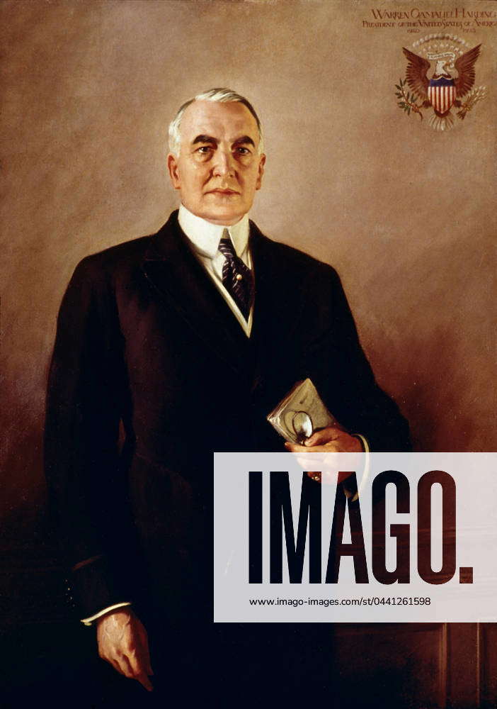 WARREN G. HARDING . 29th President of the United States. Oil on canvas ...