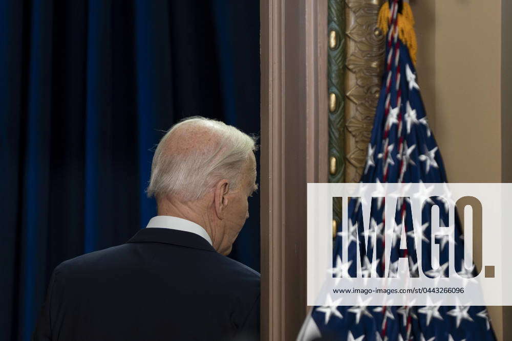 President Joe Biden departs the Indian Treaty Room after an event on ...