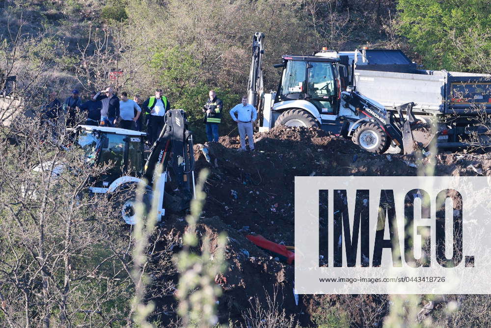 The police with working machines comb through the wild landfills near ...