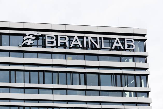 Munich, Germany, April 5th 2024: Brainlab headquarter with the old ...