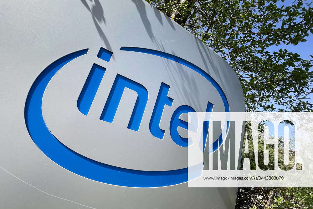 INTEL logo, company emblem, Intel Corporation is an American ...