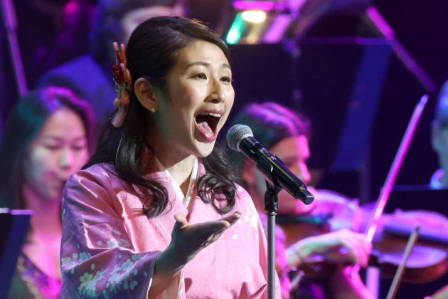RUSSIA, MOSCOW - : Japanese singer Sumika Kanazawa performs at the ...