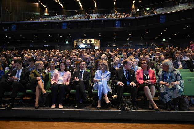 STOCKHOLM , SWEDEN 20240412 Ulf Kristersson M , party leader and Prime ...