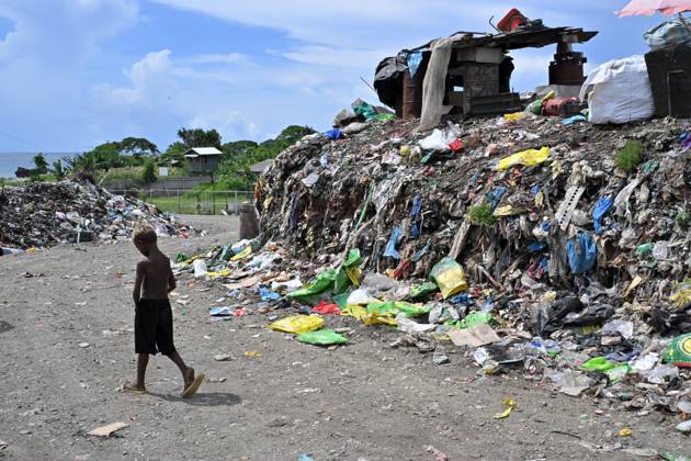 SOLOMON ISLANDS ELECTION, A child who lives on the Ranadi Landfill Site ...