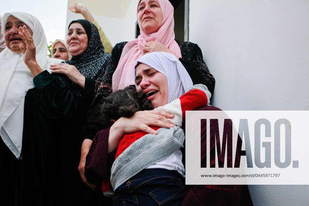 April 15, 2024, Nablus, West Bank, Palestine: Relatives mourn during ...