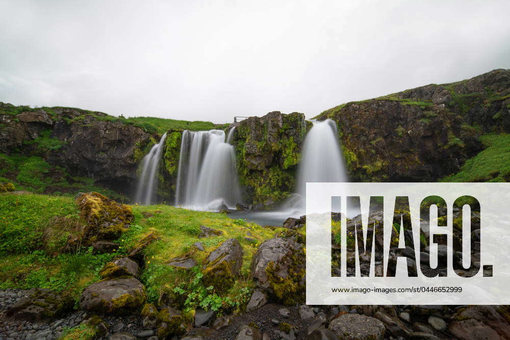 Landscape with waterfall in Iceland Reykjavík, Reykjavíkurborg, Iceland