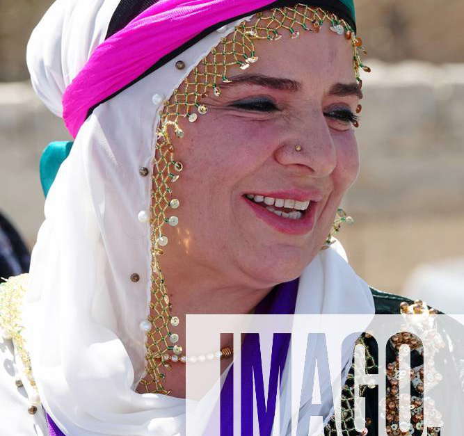 April 17, 2024, Diyarbakir, Turkey: A Yazidi woman in her traditional ...