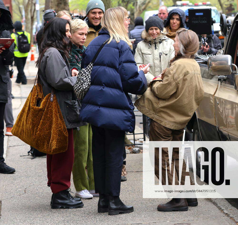 Sissy Spacek, Michelle Williams and Jenny Slate seen filming at the Dying  for Sex set in