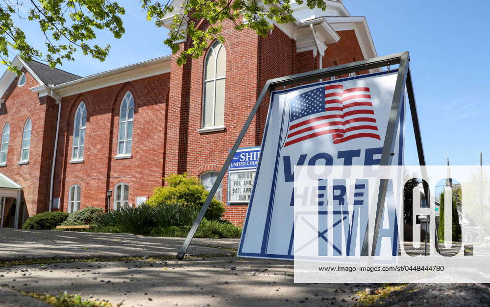 April 23, 2024, Danville, Pennsylvania, USA: A vote here sign is seen ...