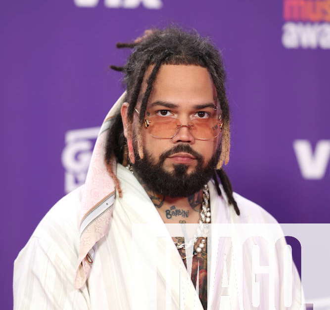 Puerto Rican singer Brray poses on the red carpet at the ninth edition ...