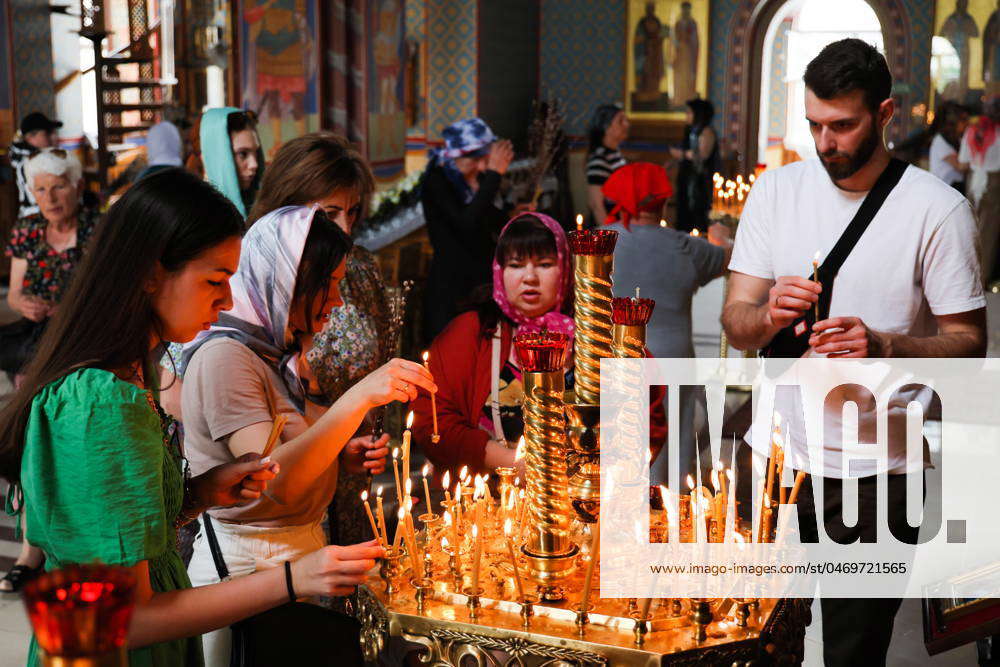 RUSSIA, ROSTOVONDON APRIL 28, 2024 Orthodox believers light