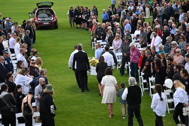 MOLLY TICEHURST FUNERAL, The casket leaves at the end of a funeral ...