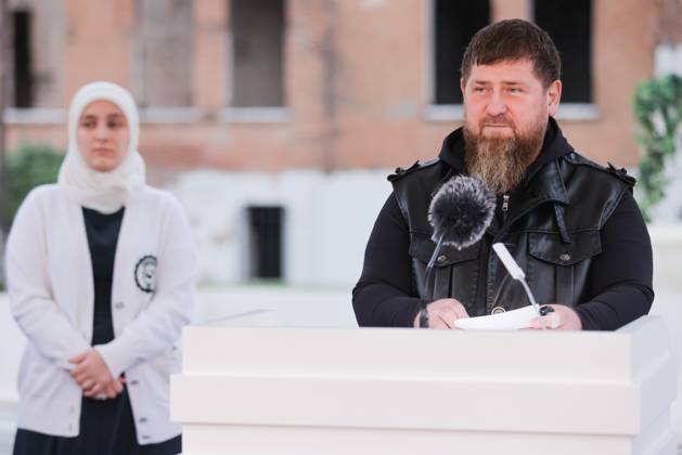 RUSSIA, GROZNY - MAY 2, 2024: Chechen Republic Head Ramzan Kadyrov (C ...