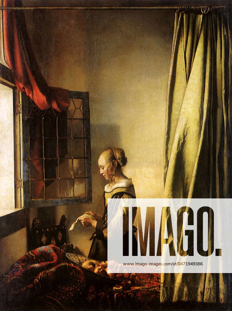 Girl Reading a Letter at an Open Window, by Johannes Vermeer Girl ...