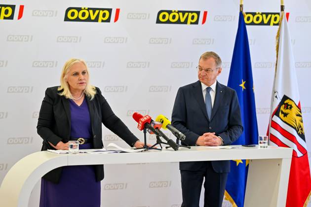 Press conference OeVP Upper Austria for the European elections 07 05 ...