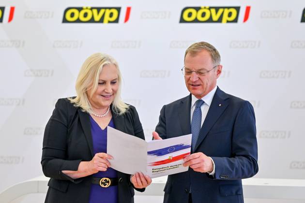 Press conference OeVP Upper Austria for the European elections 07 05 ...