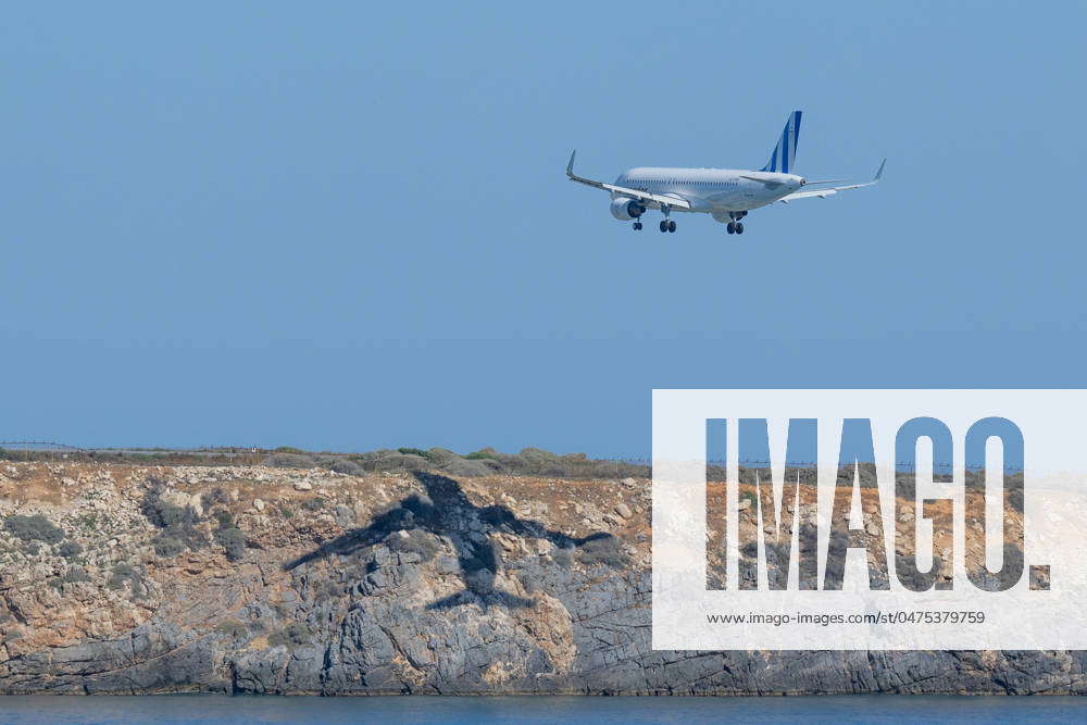 Airplane of Condor on the approach to the airport of Heraklion On the ...