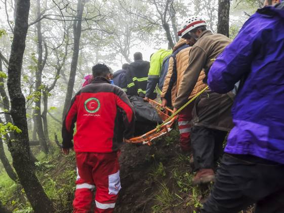 Recovering Bodies Crashed Iranian Presidential Helicopter Iranian ...