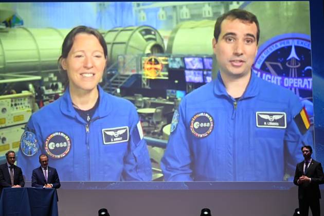 French astronaut Sophie Adenot and Belgian new astronaut Raphael ...