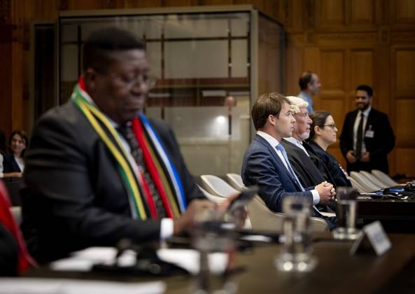 THE HAGUE - Ambassador Vusimuzi Madonsela (L) of South Africa and the ...