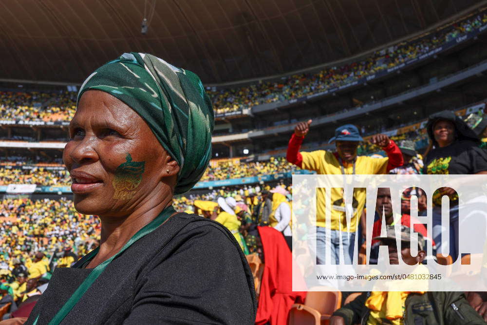 Fans and supporters chant and wave flags during the final African ...