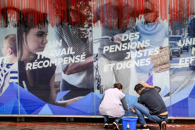 Belgien, Farbanschlag auf Büro der Partei Mouvement Reformateur MR in