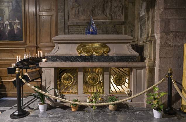 Sarcophagus, tomb of St. Odilia, burial chapel, Hohenburg Monastery ...