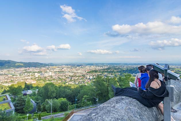 Postlinberg View Mountain Pöstlingberg, viewpoint to Linz, tourists Linz Linz an der ...