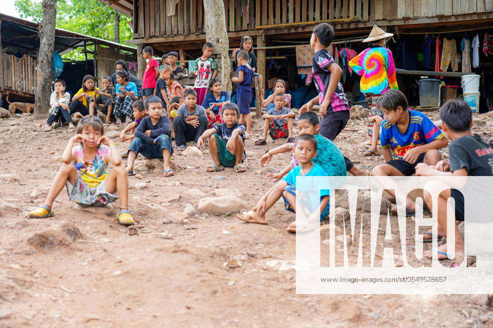 June 8, 2024, Phop Phra, Tak, Thailand: Children are seen sitting in ...