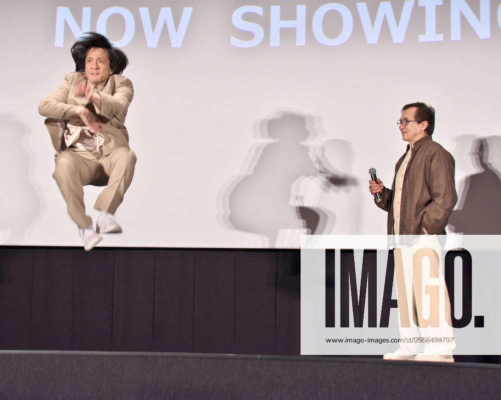 Actor Jackie Chan(R) and Japanese comedian, Impressionist Jackie Chang ...