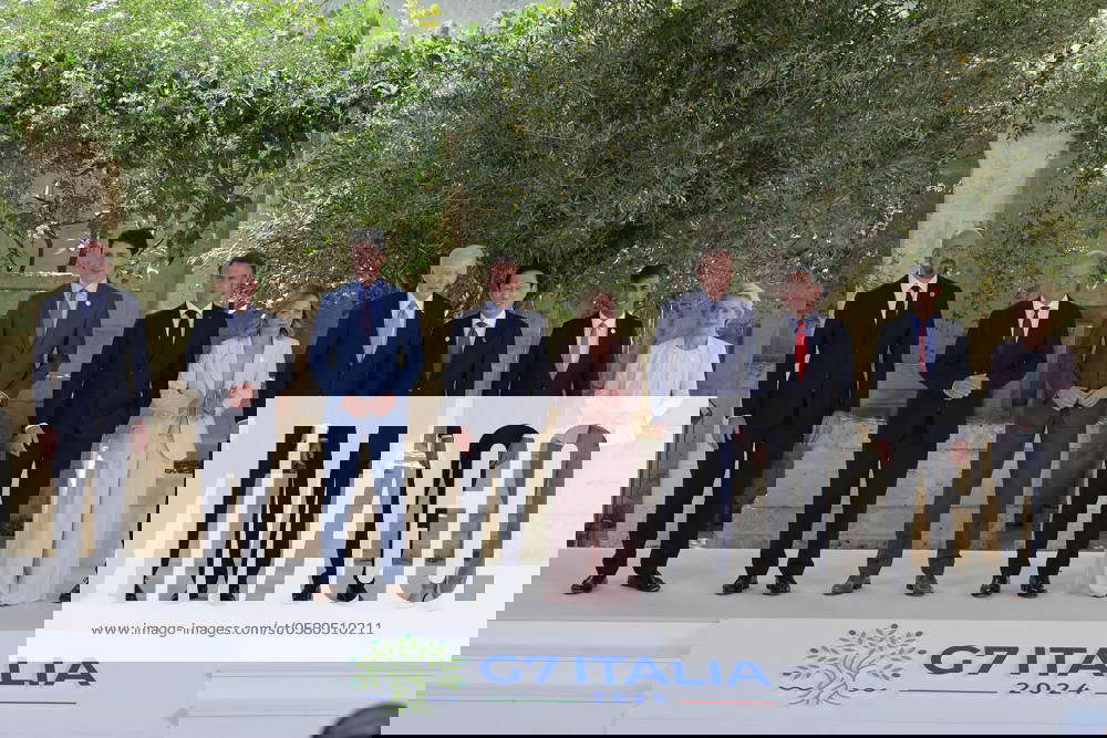 Family photo of the G7 Heads of State. Prime Minister Meloni