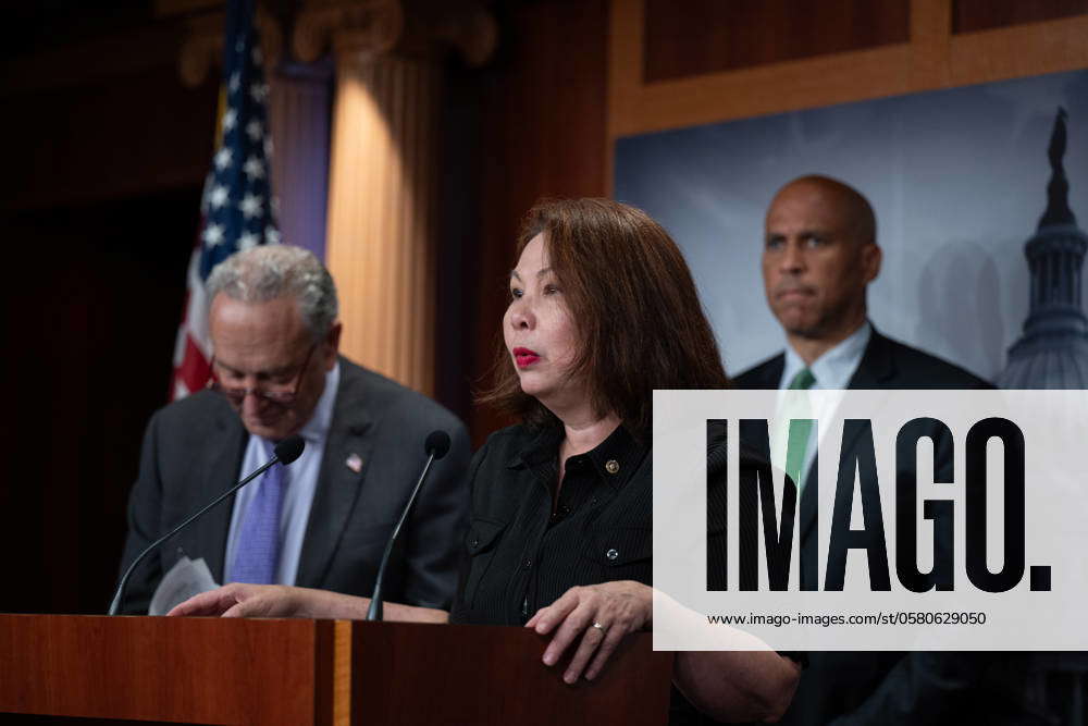 United States Senator Tammy Duckworth (Democrat of Illinois) at a press ...