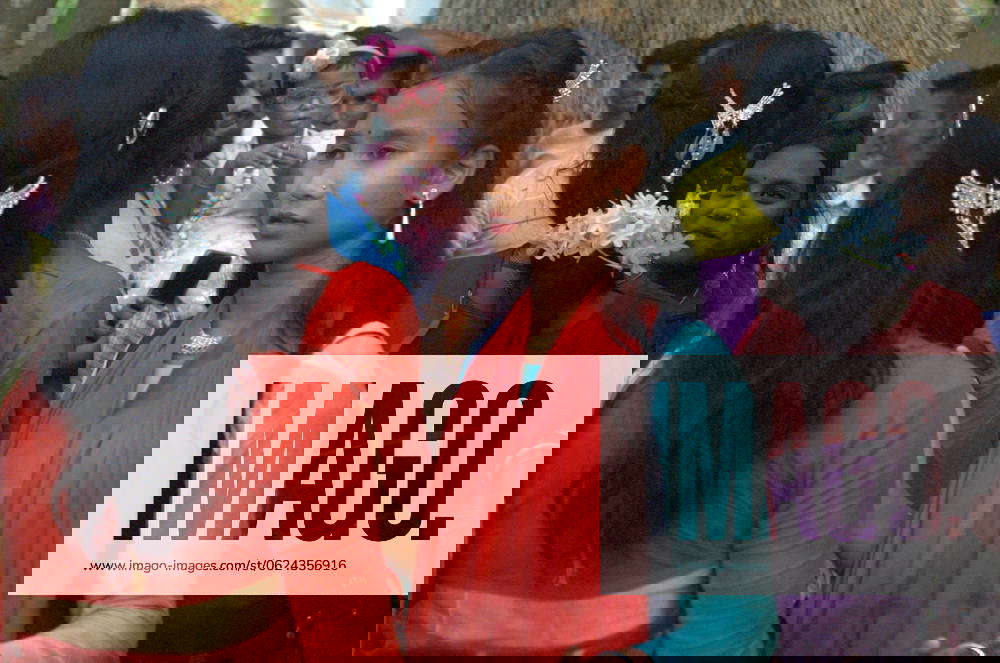 June 22, 2024, Naogaon, Bangladesh Indigenous Santal girls perform a