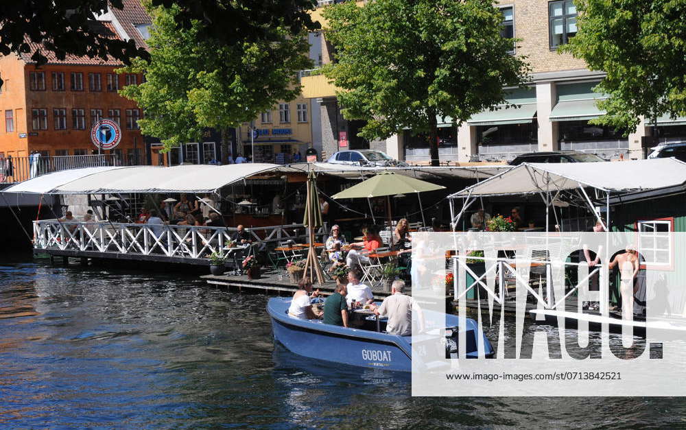 Copenhagen Denmark 20 JULY 2024 Life at Christianshavn canal danish ...